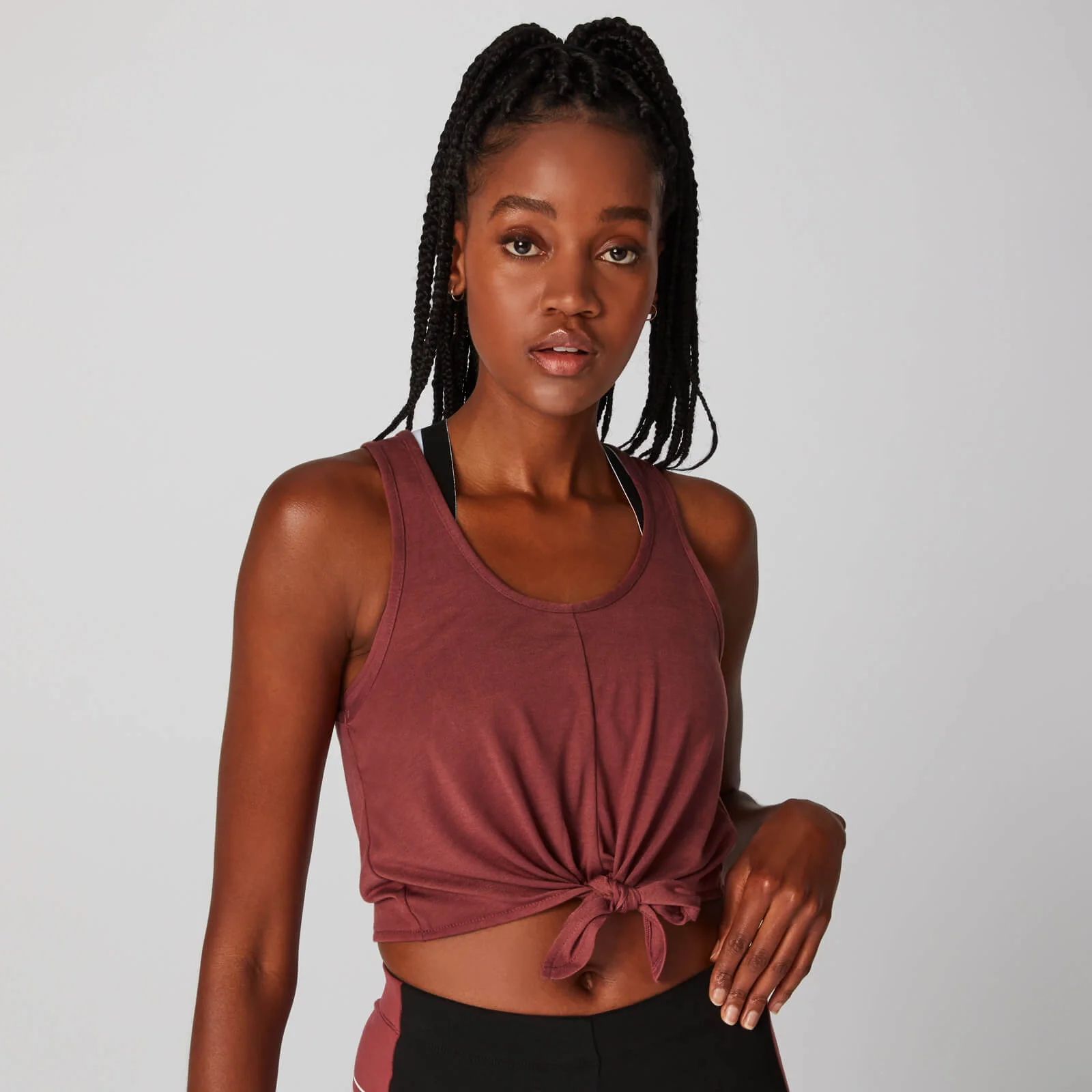 MP Women's Tie Front Crop Vest - Port - XS Εικόνα 1