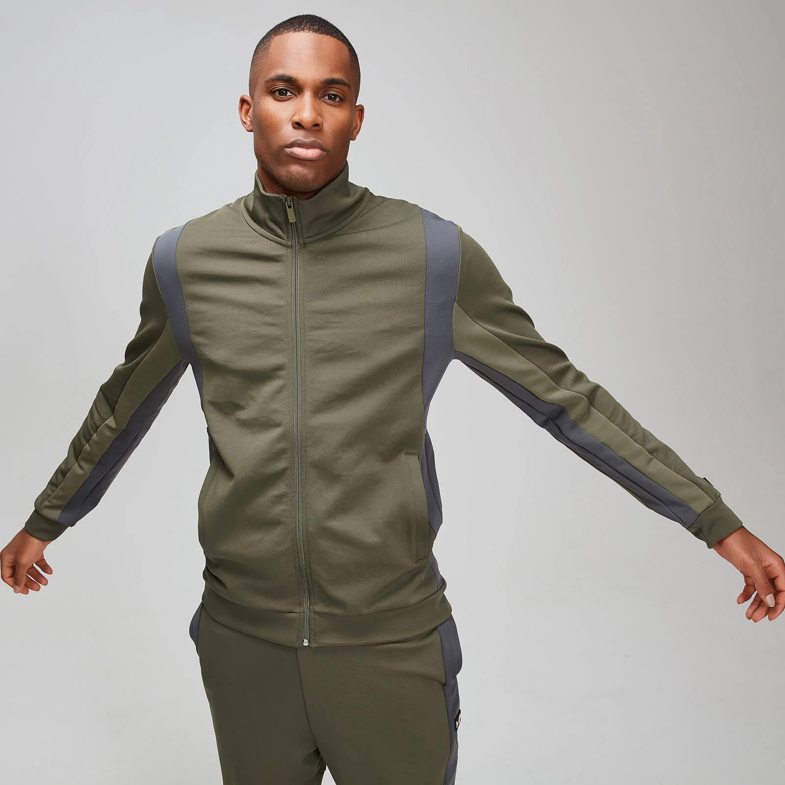 MP Men's Colour Block Trackie Jacket - Birch - XS Εικόνα 1