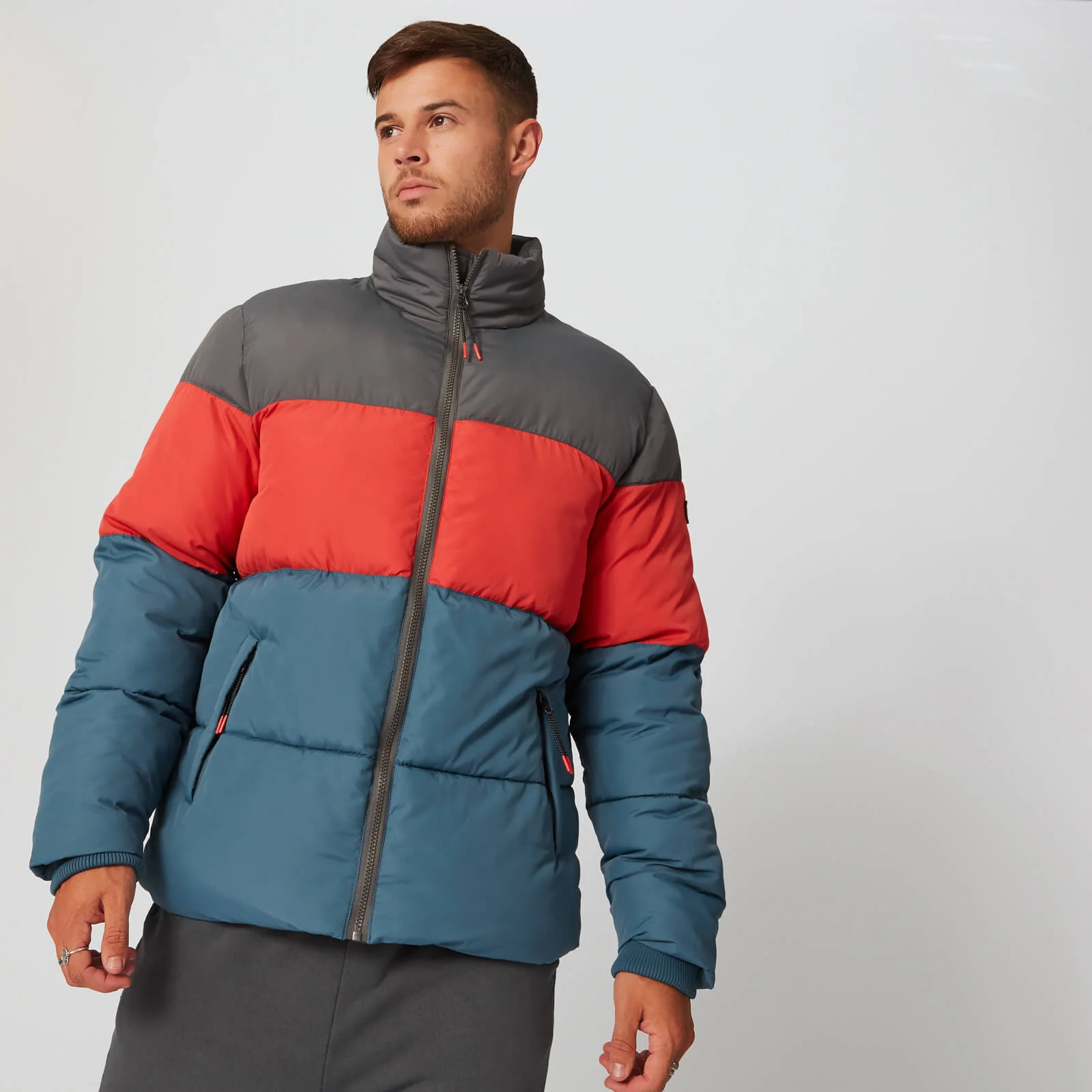 Μπουφάν Colour Block Puffer - Μπλε - XS Εικόνα 1