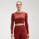 Γυναικείο Μακρυμάνικο Crop Τοπ Χωρίς Ραφές Ultra - Burnt Red