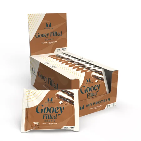 Ψημένο μπισκότο πρωτεΐνης - 12 x 75g - Triple Chocolate (Gooey Filled)