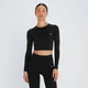 MP Women's Shape Seamless Long Sleeve Crop Top - Μαύρο