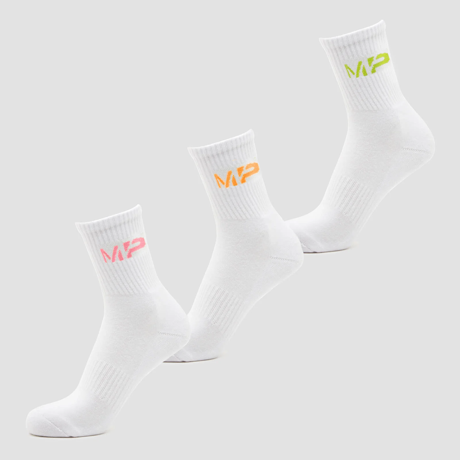 MP Men's Neon MP Logo Crew Socks (3 Pack) Orange/Lime/Rose - UK 6-8 Εικόνα 1