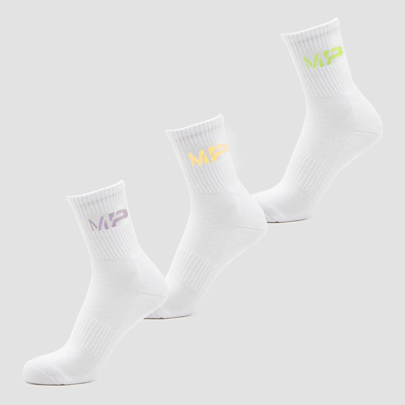 MP Women's Neon MP Logo Crew Socks (3 Pack) Butterfly/Banana/Lavender - UK 3-6 Εικόνα 1