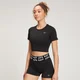 MP Women's Curve Crop Short Sleeve T-Shirt - Μαύρο