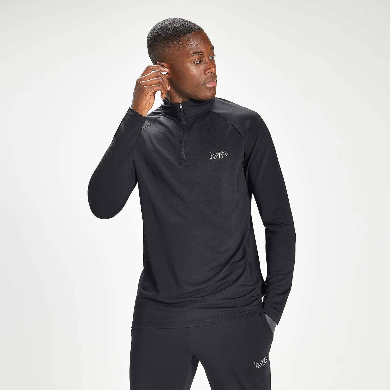 Ανδρικό Αμάνικο Μπλουζάκι Προπόνησης MP Infinity Mark Graphic Με Φερμουάρ 1/4 - Μαύρο - XXS Εικόνα 1