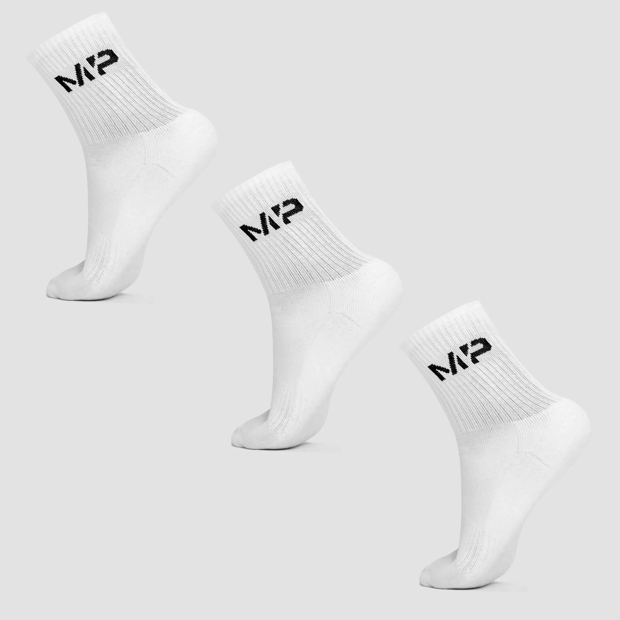 MP Men's Crew Socks (3 Pack) - White - UK 6-8 Εικόνα 1