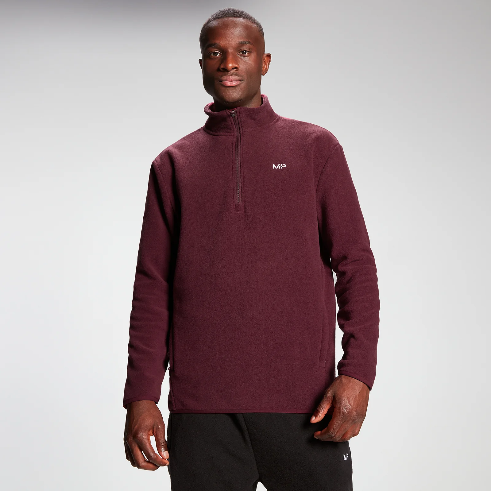 Ανδρικό Πουλόβερ MP Rest Day Fleece Με Φερμουάρ 1/4 - Merlot - XXS Εικόνα 1