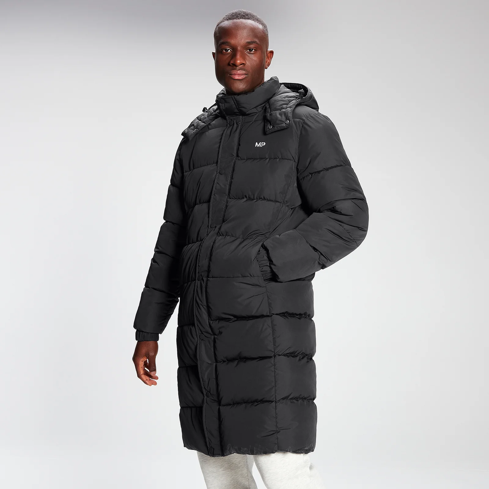 MP Men's Long Puffer Jacket - Black - XXS Εικόνα 1