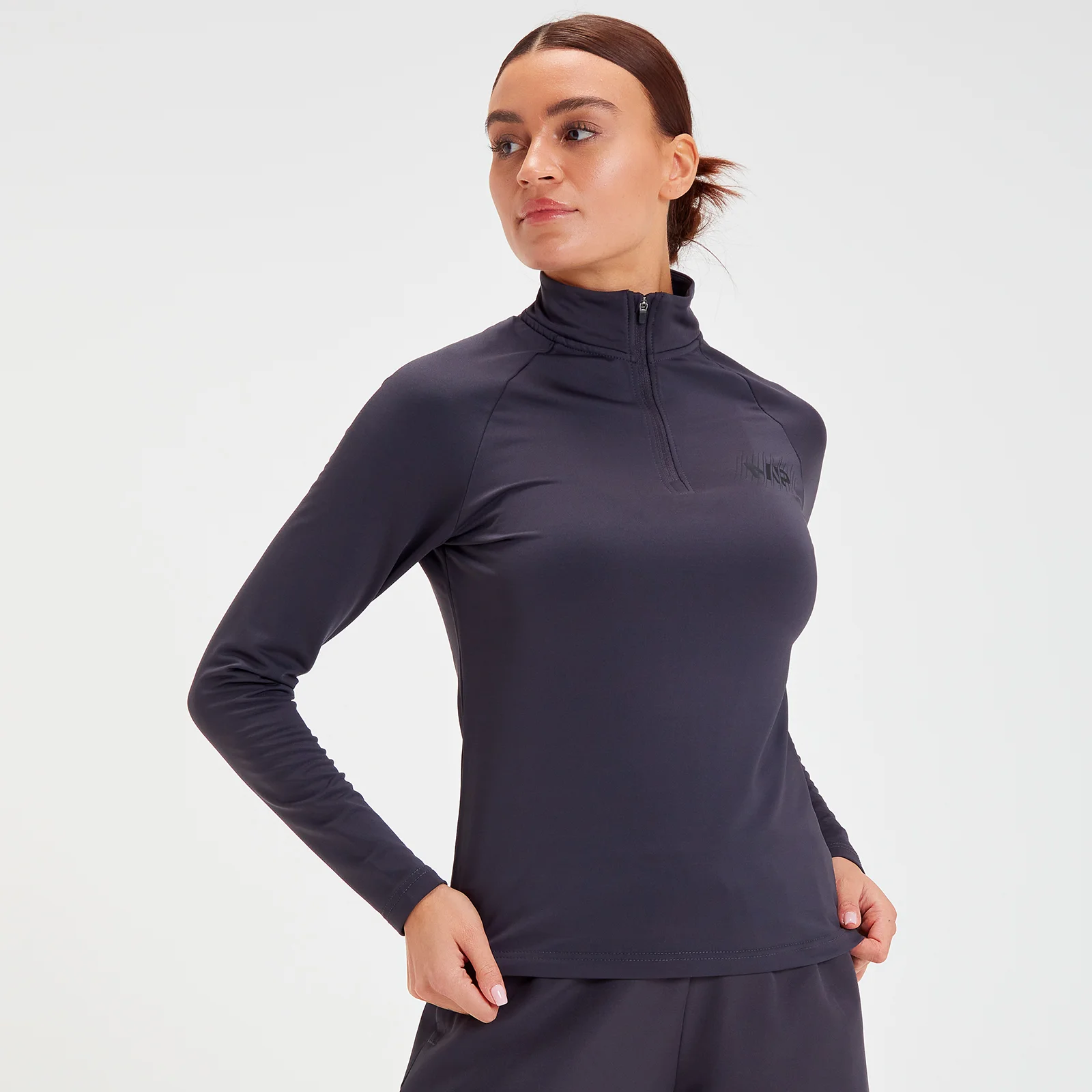 MP Women's Linear Line Graphic 1/4 Zip - Gun Metal - XXS Εικόνα 1