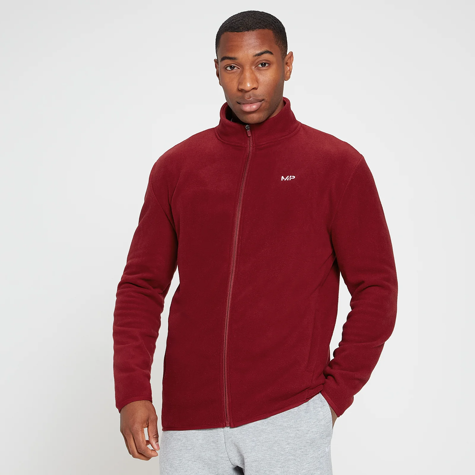 Ανδρικό Πουλόβερ Fleece Με Φερμουάρ MP Rest Day - Merlot - XXS Εικόνα 1