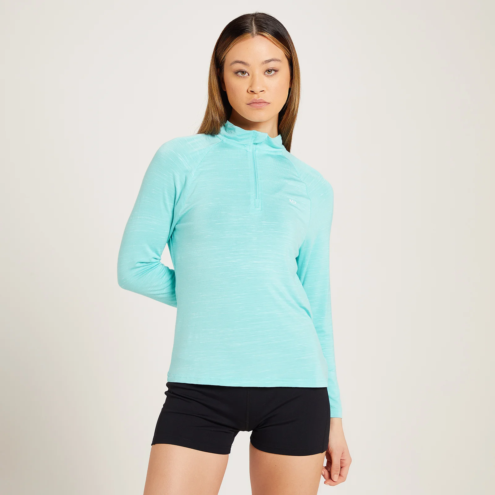 Γυναικείο Τοπ Προπόνησης MP Performance Με Φερμουάρ 1/4 - Arctic Blue Marl with White Fleck - XXS Εικόνα 1