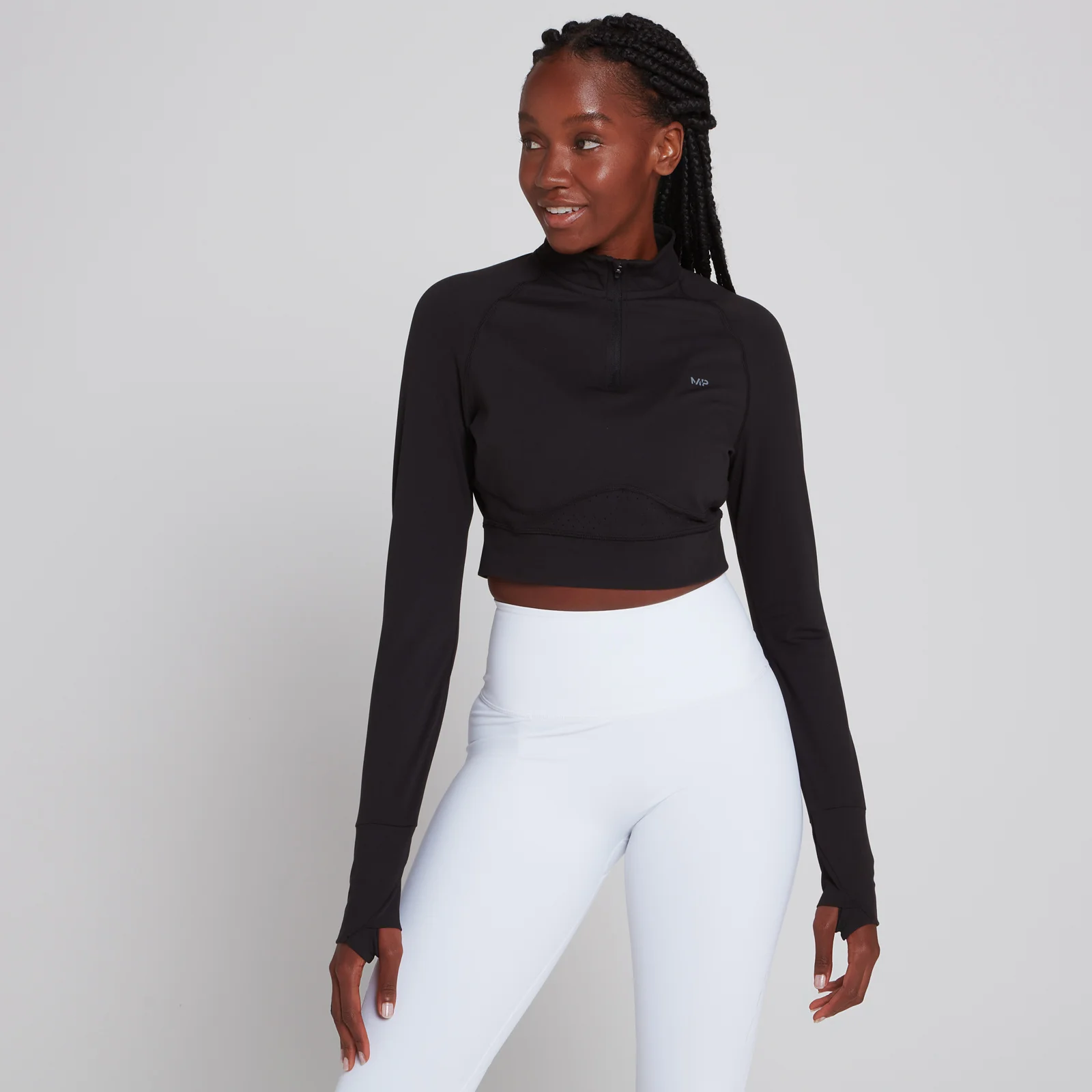 Γυναικείο Τοπ MP Power Ultra Cropped Με Φερμουάρ 1/4 - Μαύρο - XXS Εικόνα 1