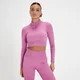 Γυναικείο Crop Top Χωρίς Ραφές MP Tempo Με Φερμουάρ 1/4 - Blossom Pink Zebra
