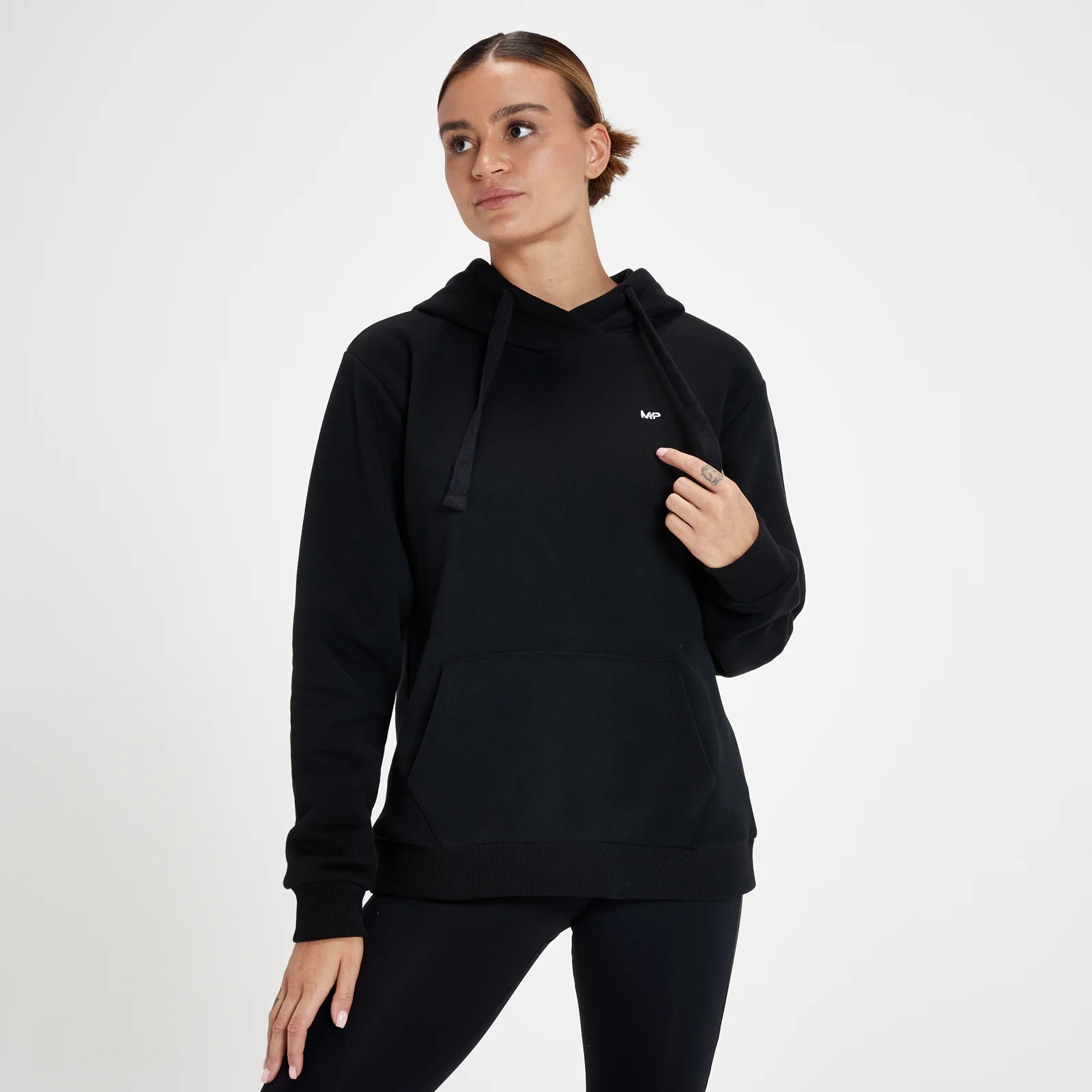 MP Women's Essentials Hoodie with Kangaroo Pocket - Black - XXS Εικόνα 1