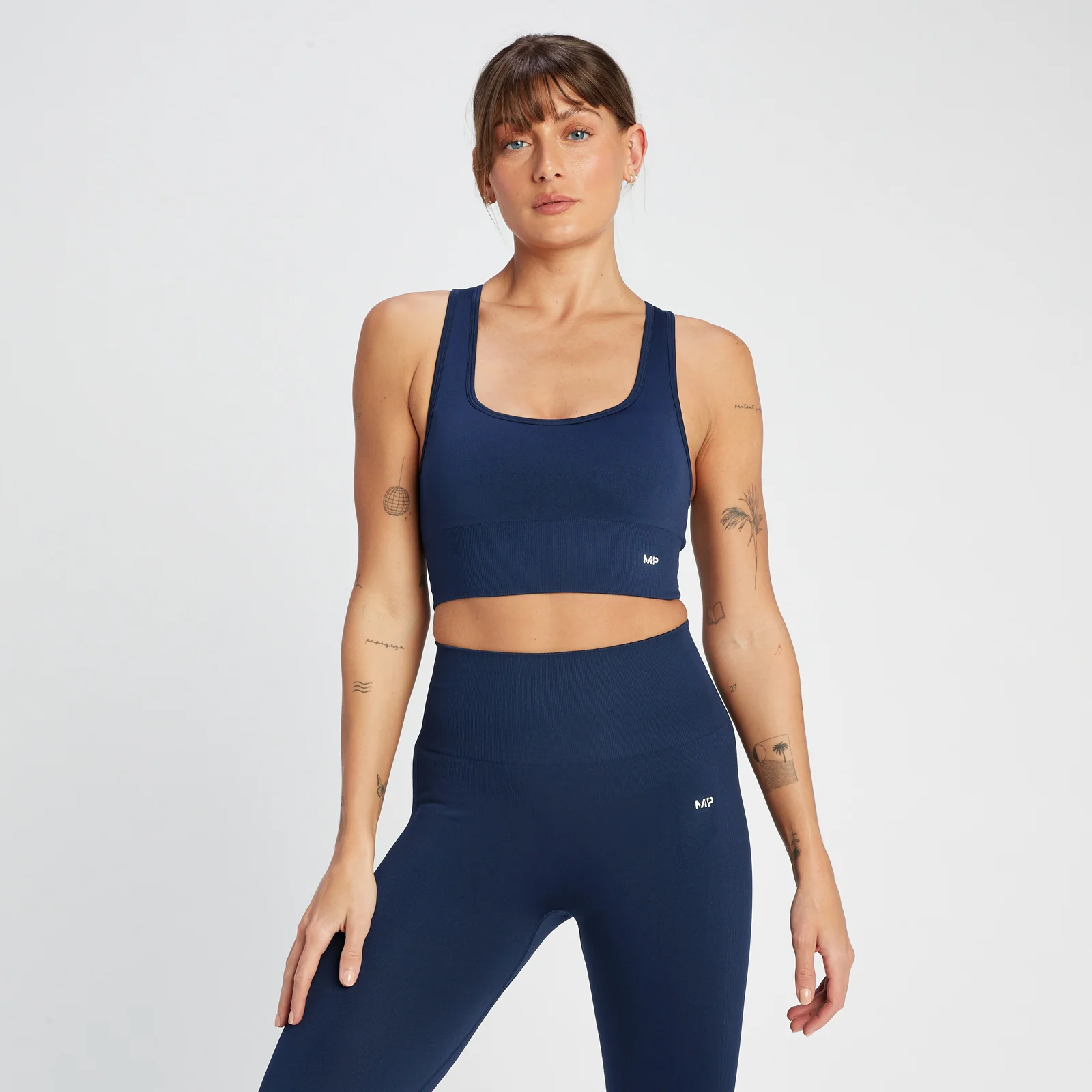 MP Women's Shape Seamless Cross Strap Sports Bra - Navy - XXS Εικόνα 1