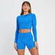 Γυναικείο Μακρυμάνικο Crop Τοπ Ντουμπλ Φας MP Tempo - Electric Blue