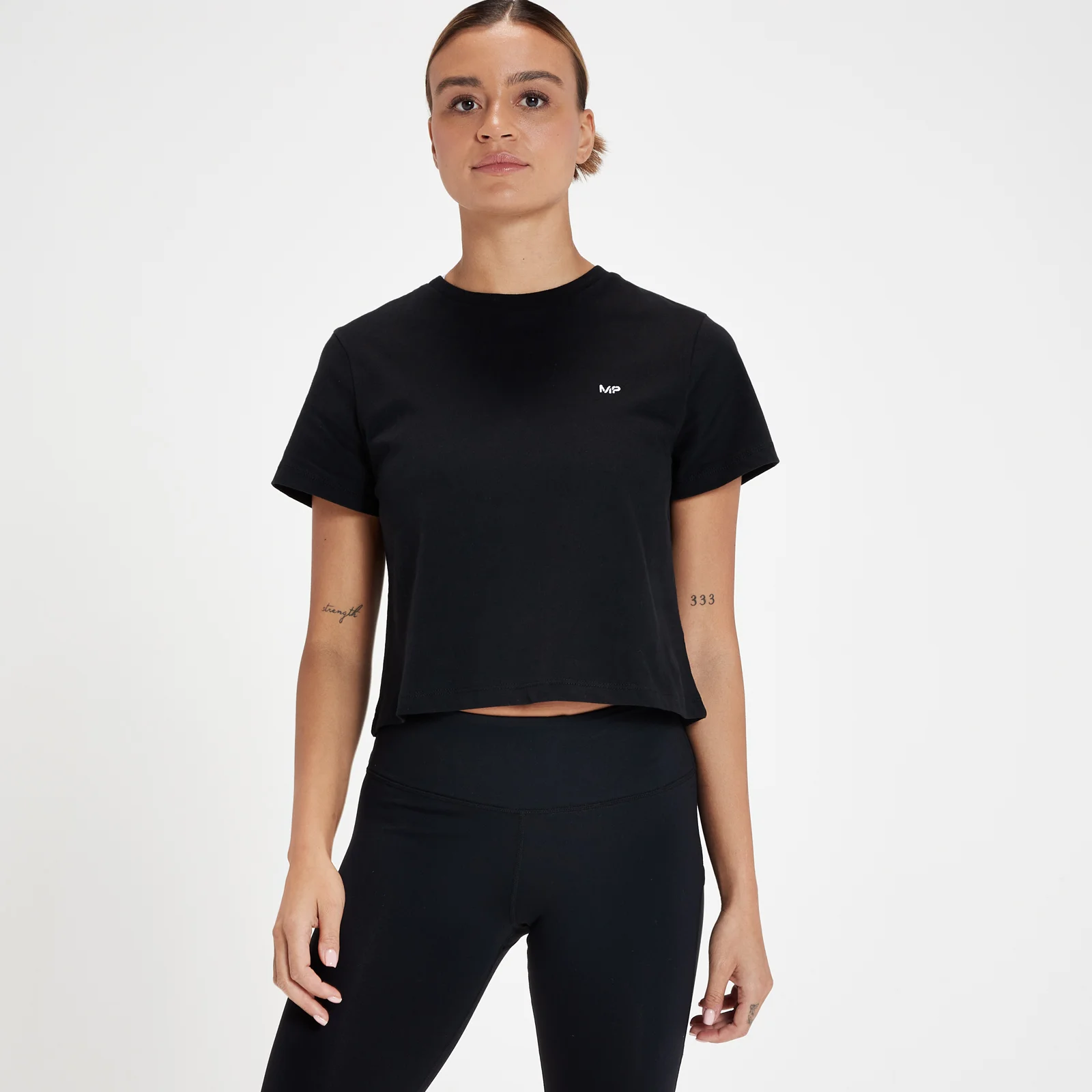 Γυναικείο Crop Top MP Rest Day - Μαύρο - XXS Εικόνα 1