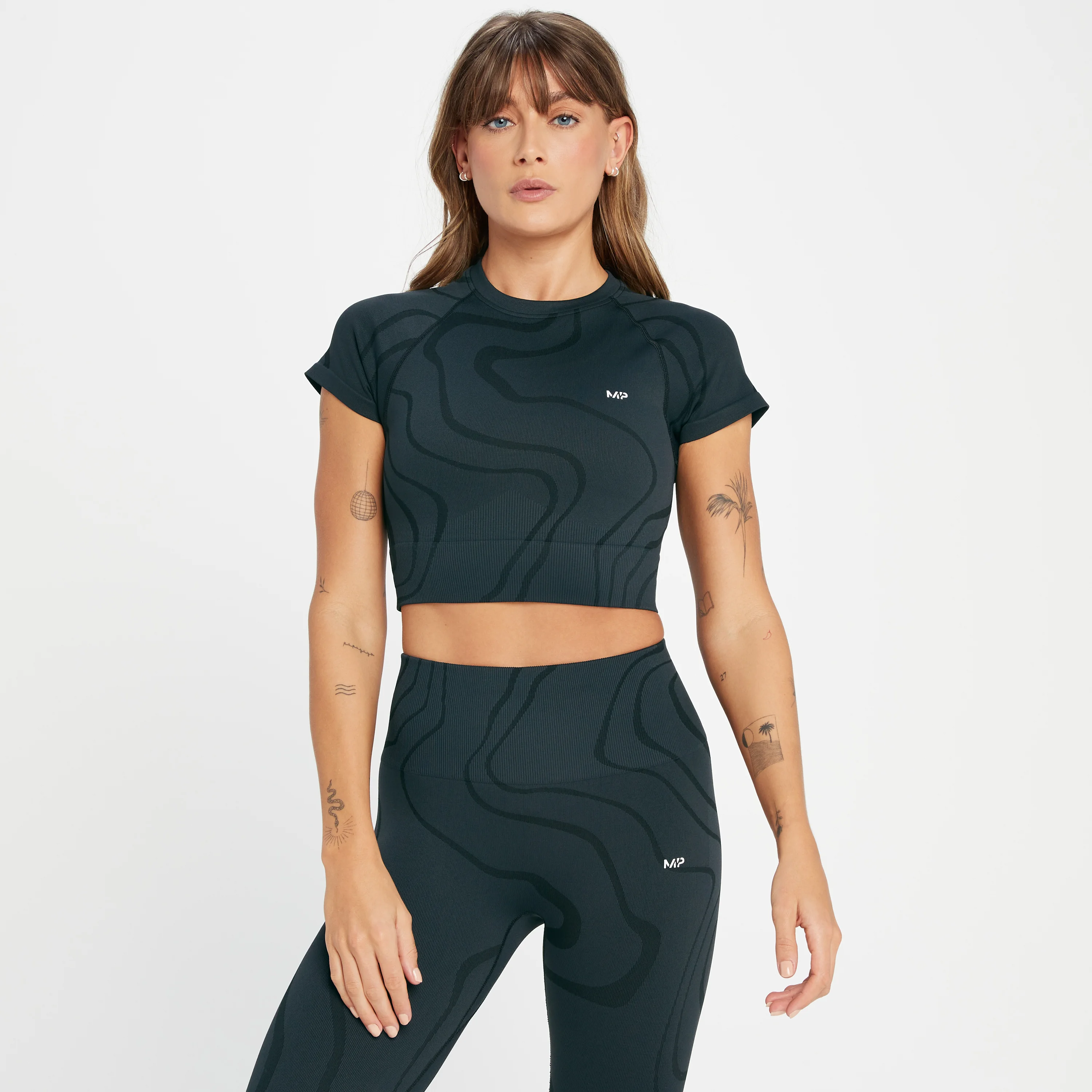 Γυναικείο Κοντομάνικο Crop Top Χωρίς Ραφές MP Tempo - Μαύρο - XXS Εικόνα 1