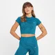 Γυναικείο Κοντομάνικο Crop Top Χωρίς Ραφές MP Tempo - Teal Blue