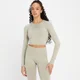Γυναικείο Μακρυμάνικο Crop Top Χωρίς Ραφές MP Shape - Soft Grey
