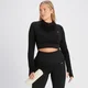 Γυναικείο Crop Top Ριμπ MP Tempo Με Φερμουάρ 1/4 Χωρίς Ραφές - Μαύρο