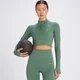 Γυναικείο Crop Top Ριμπ MP Tempo Με Φερμουάρ 1/4 Χωρίς Ραφές - Soft Pìne