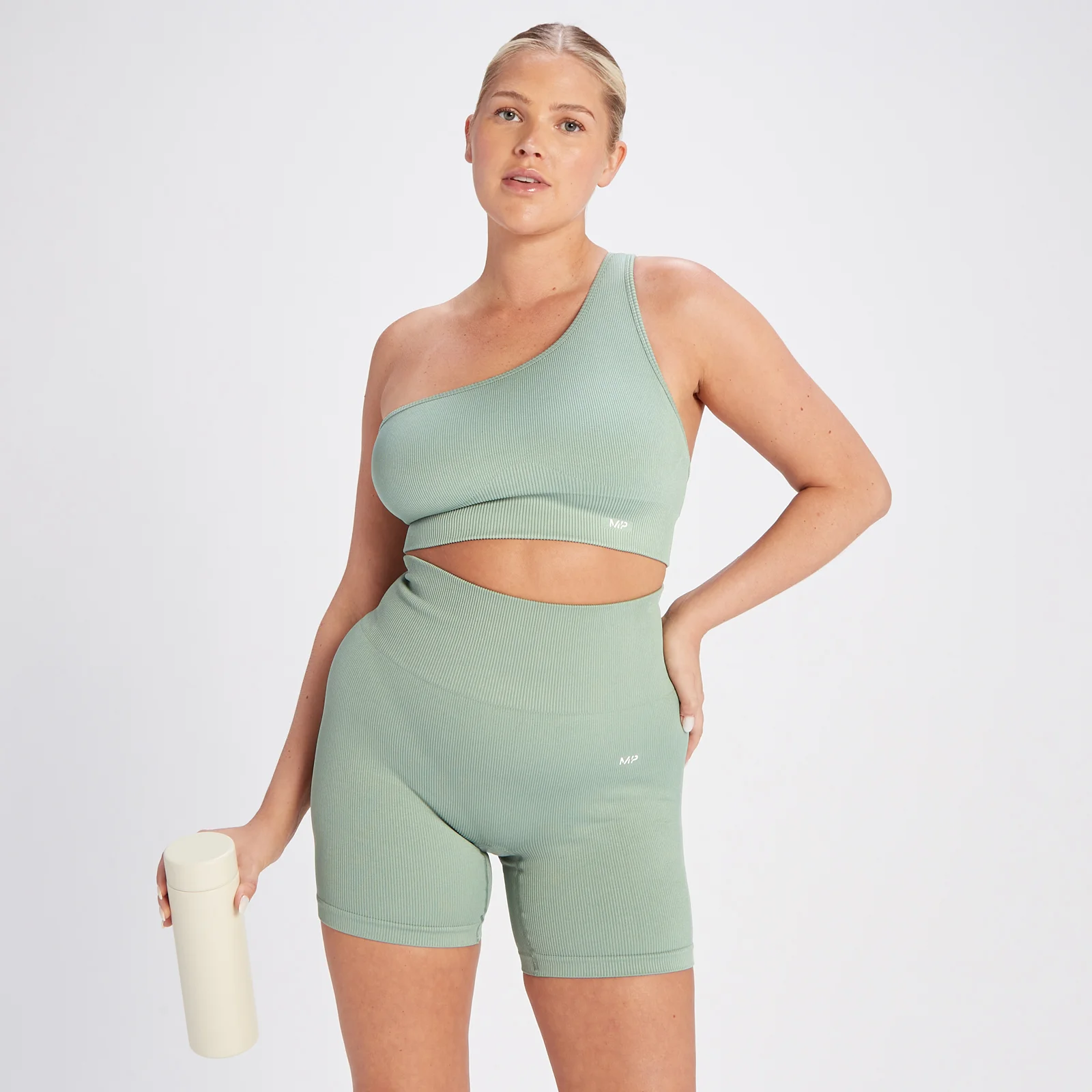 Γυναικείο Ασύμμετρο Σουτιέν MP Tempo Rib Seamless - Sage Green - XS Εικόνα 1