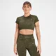 Γυναικείο Crop Top MP Adapt Seamless Pattern - Olive Green