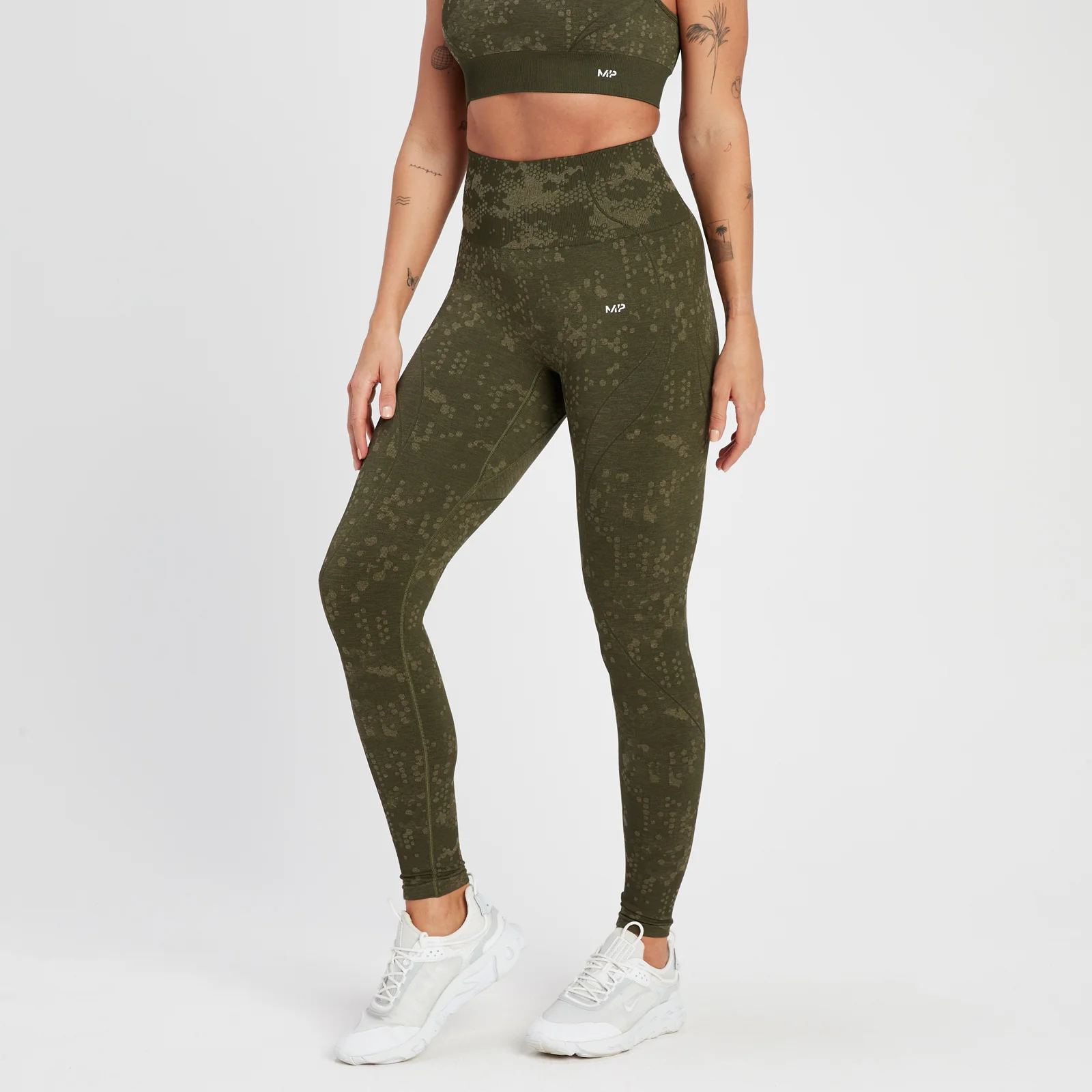 Γυναικείο Κολάν MP Adapt Seamless Pattern - Olive Green - XS Εικόνα 1