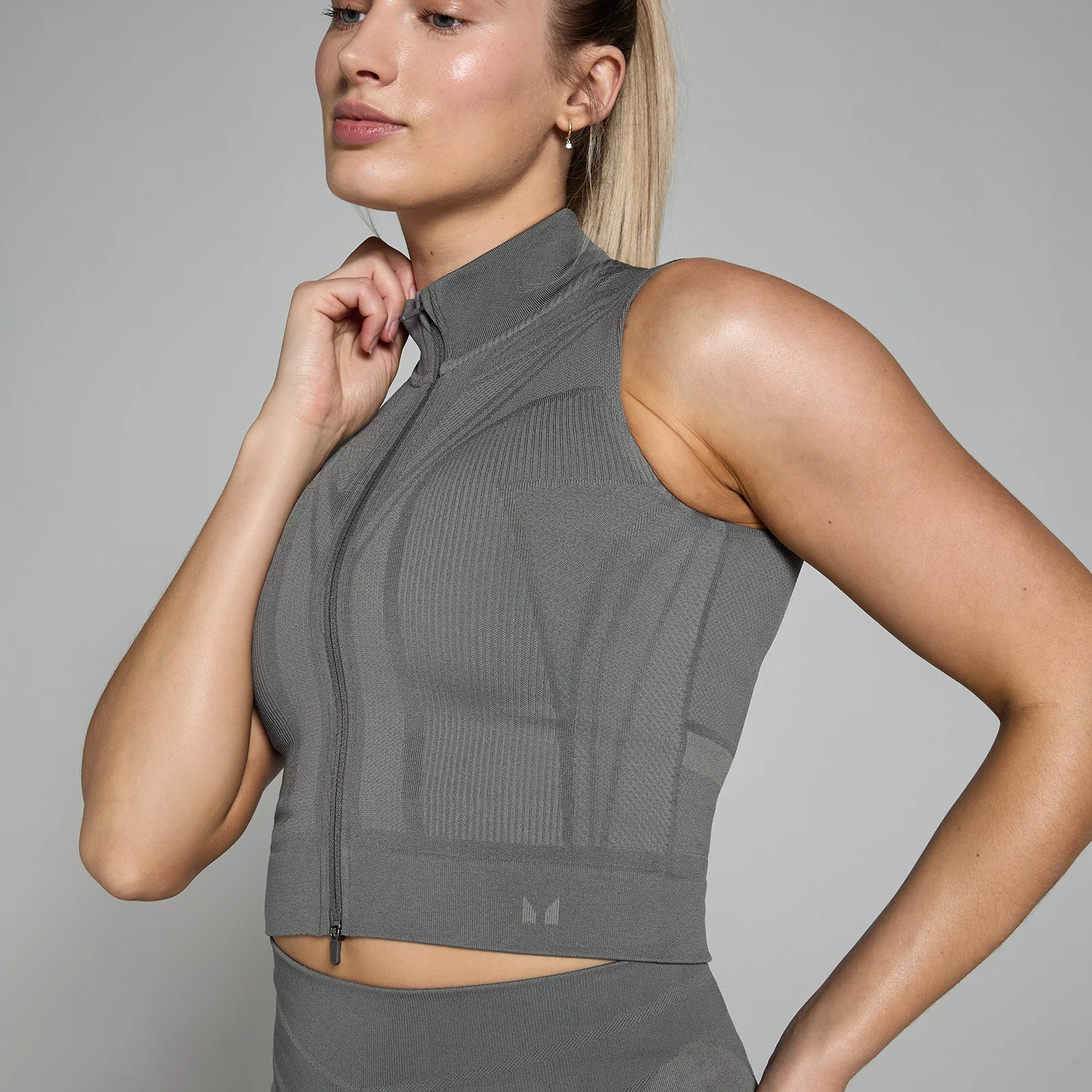 Γυναικείο Tank Top Με Φερμουάρ MP Tempo Ultra Geometric χωρίς ραφές - Carbon - XS Εικόνα 1