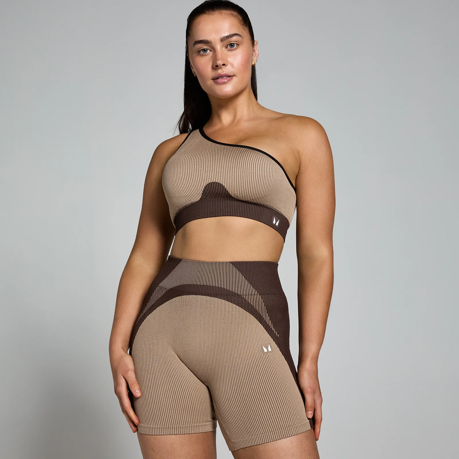 Γυναικείο Σουτιέν MP Contrast Ριμπ Χωρίς Ραφές - Cashmere/Espresso - XL Εικόνα 1
