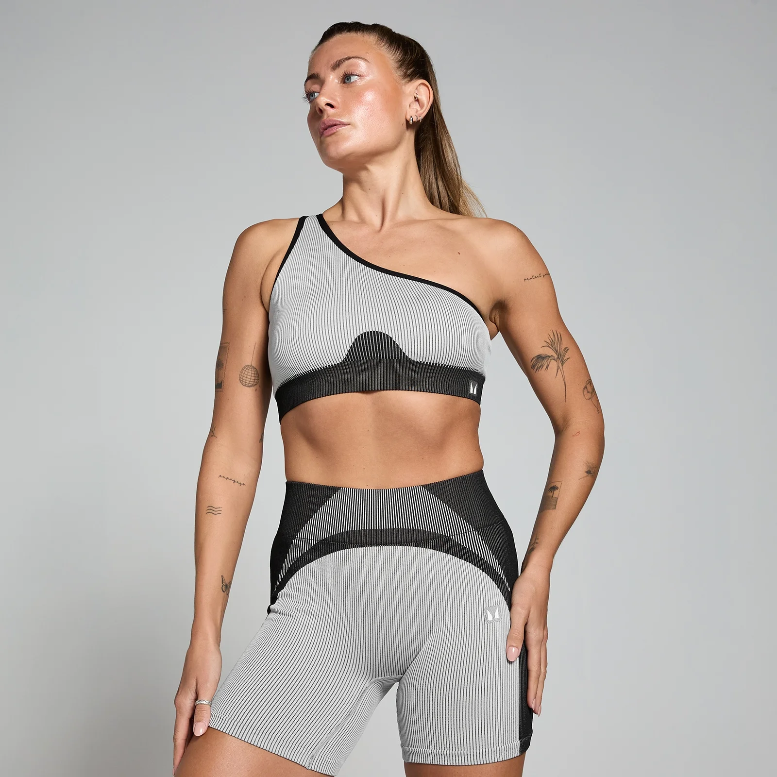 Γυναικείο Σουτιέν MP Contrast Ριμπ Χωρίς Ραφές - Μαύρο/Γκρι - M Εικόνα 1