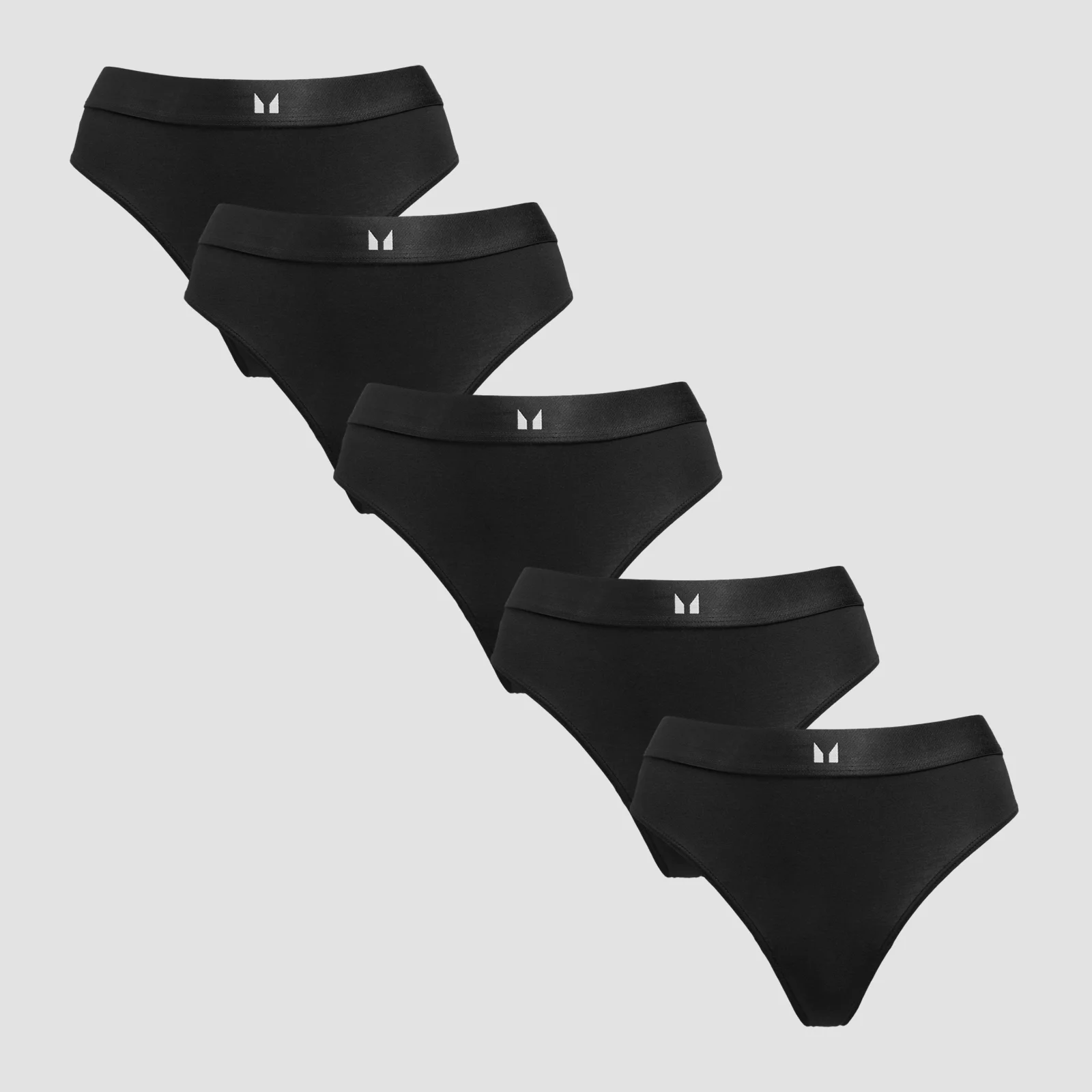 MP Women's Mid Rise Thong (5 Pack) - Black - M Εικόνα 1