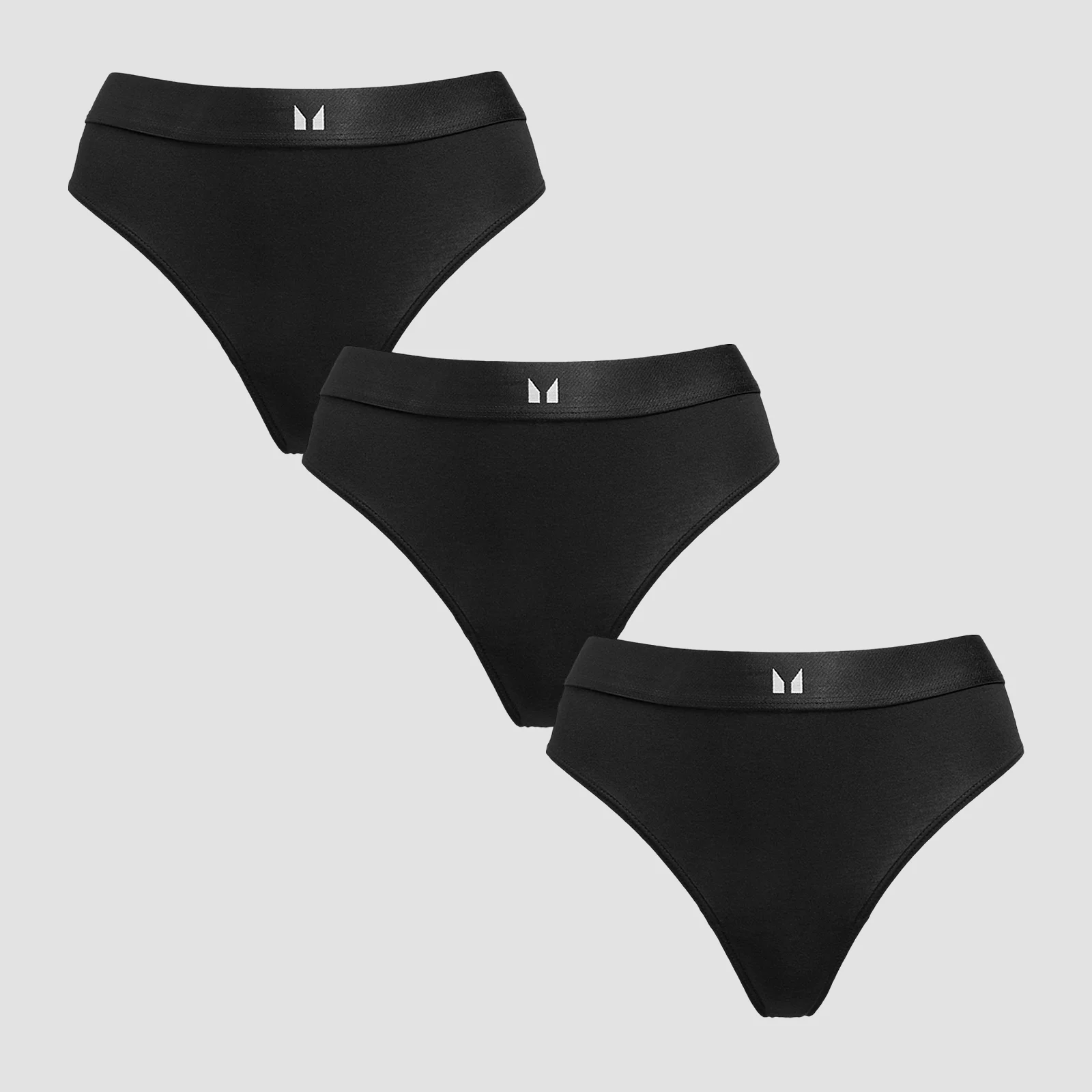 MP Women's Mid Rise Thong (3 Pack) - Black - M Εικόνα 1