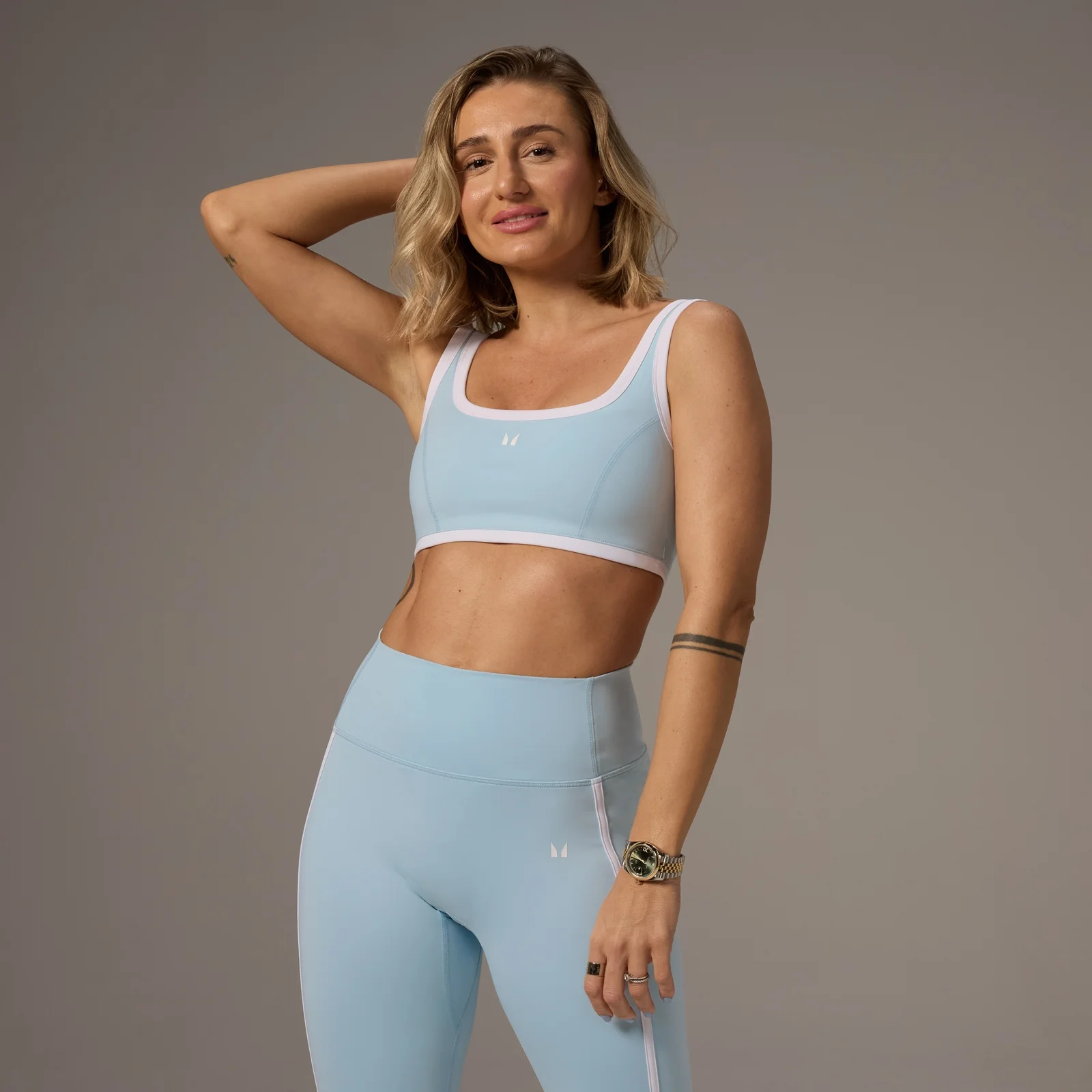 Αθλητικό Σουτιέν MP X Tatiana Με Τετράγωνη Λαιμόκοψη Σε Αντίθεση - Light Aqua - XS Εικόνα 1