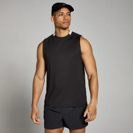 Ανδρικό Tank Top Με Πλέγμα MP Tempo - Ξεβαμμένο Μαύρο