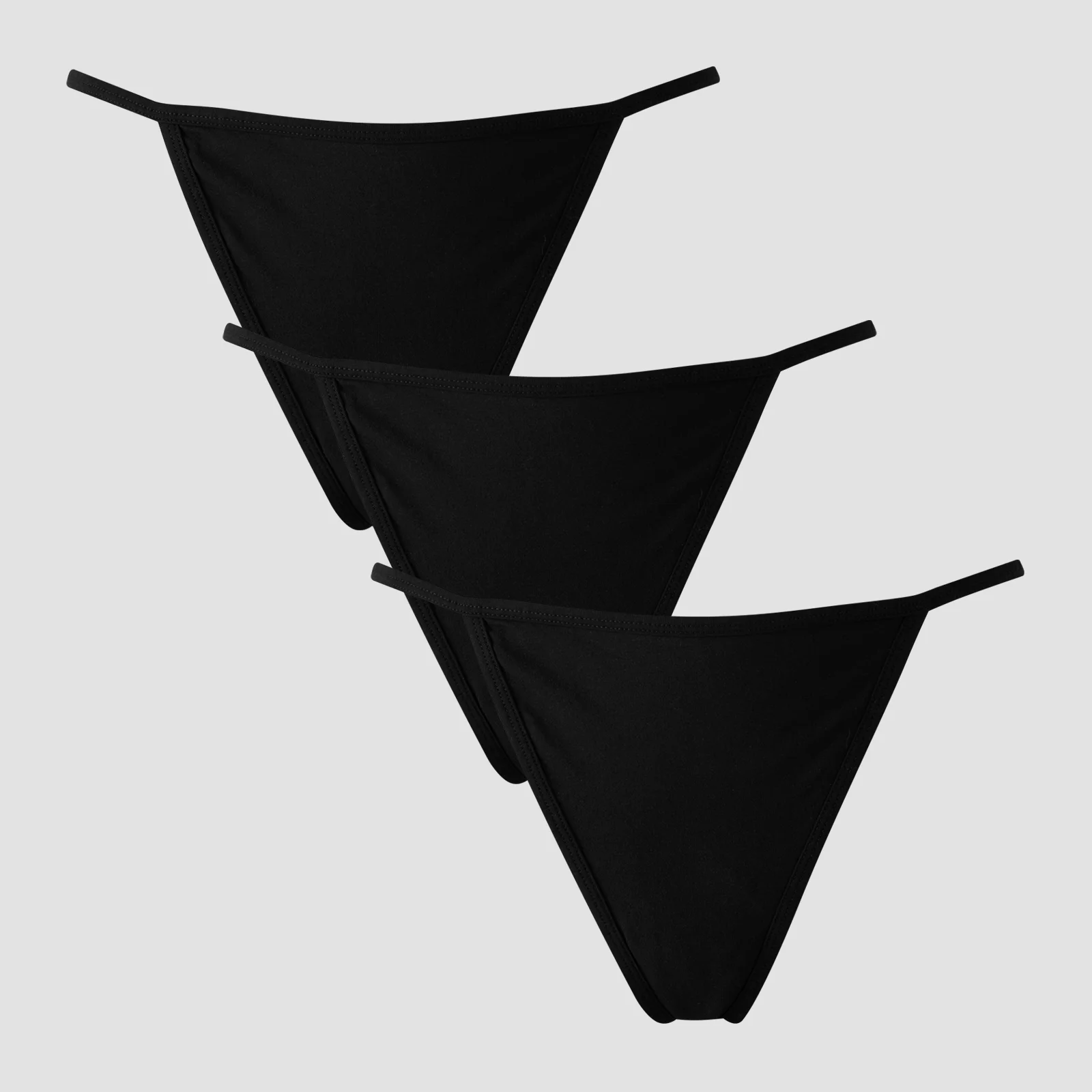 Γυναικείο G-String MP Με Κανονική Μέση (Σετ των 3) - Μαύρο - M Εικόνα 1