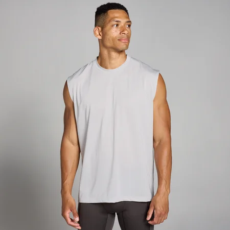 Ανδρικό Oversized Tank Top Προπόνησης MP Tempo Με Διχτυωτό Ύφασμα - Soft Grey