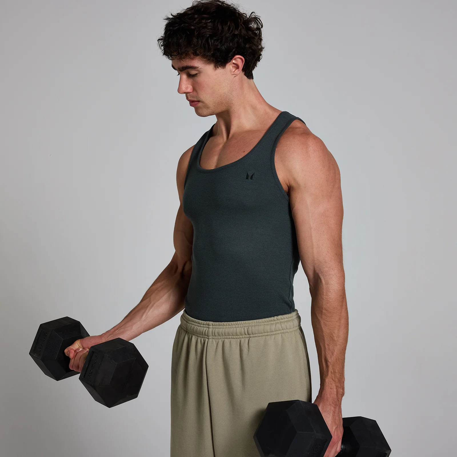 MP Men's Lift Ribbed Muscle Fit Tank - Washed Black - XS Εικόνα 1