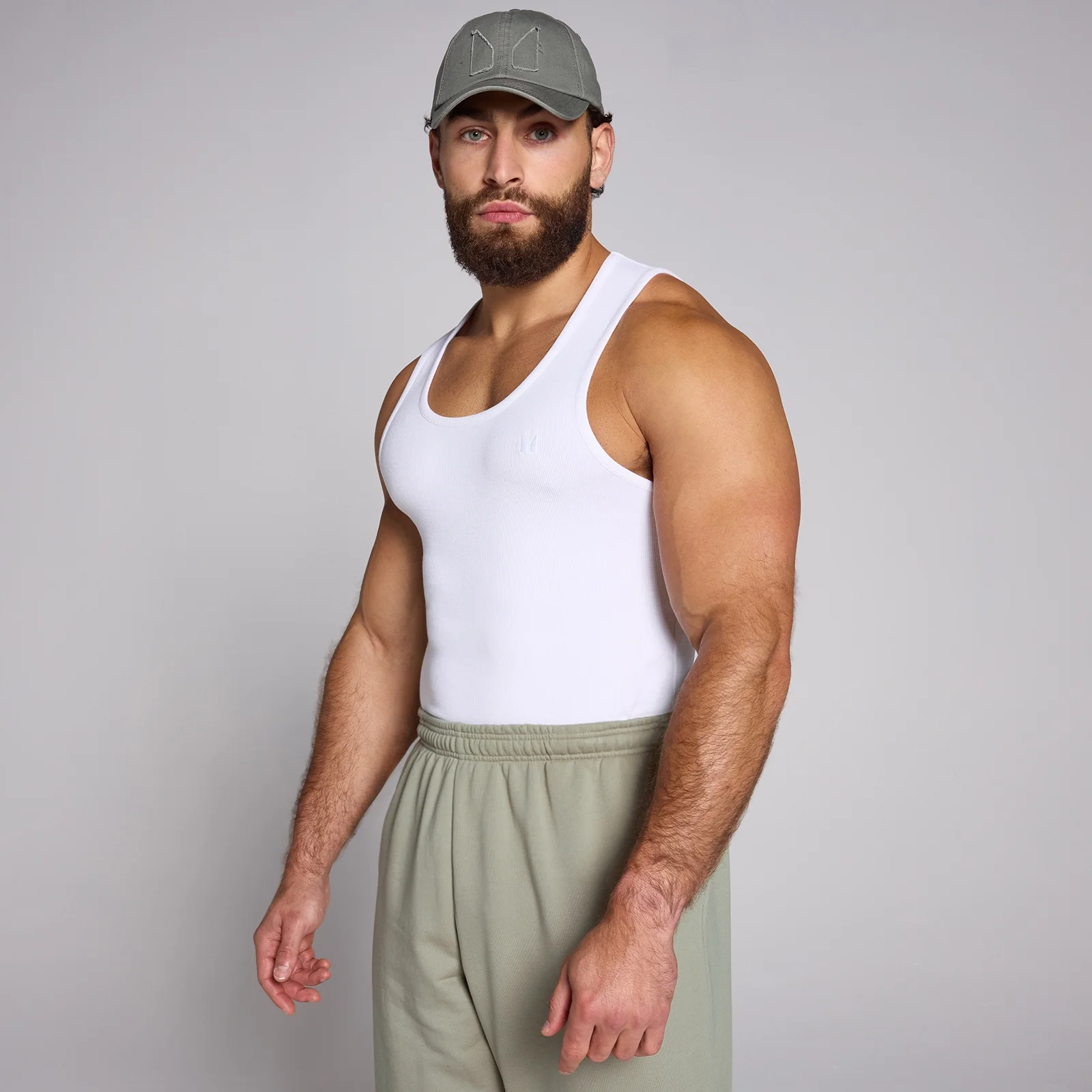 MP Men's Lift Ribbed Muscle Fit Tank - White - XS Εικόνα 1