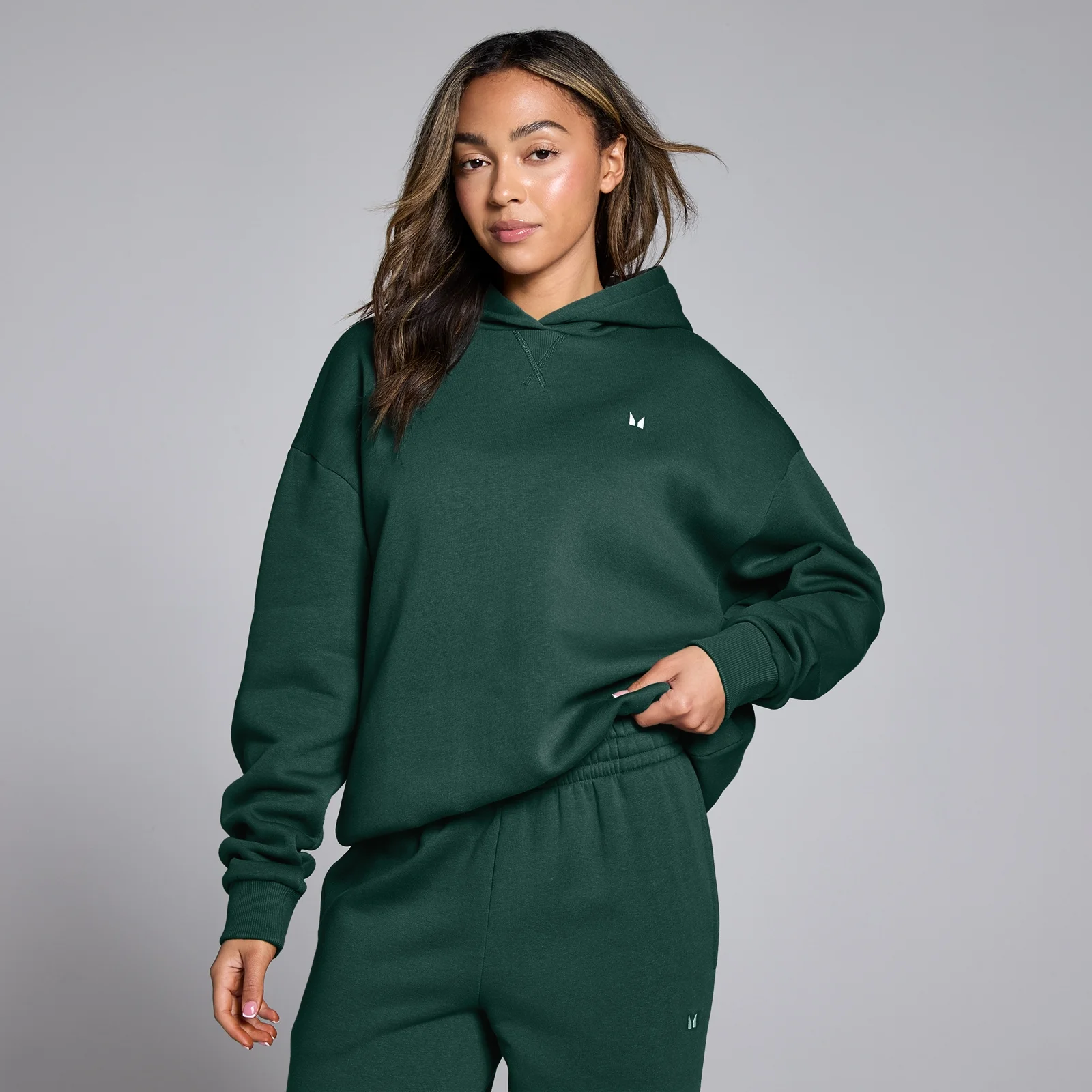 Γυναικείο Oversized Φούτερ Με Κουκούλα MP Basics - Σκούρο σμαραγδί - XS Εικόνα 1