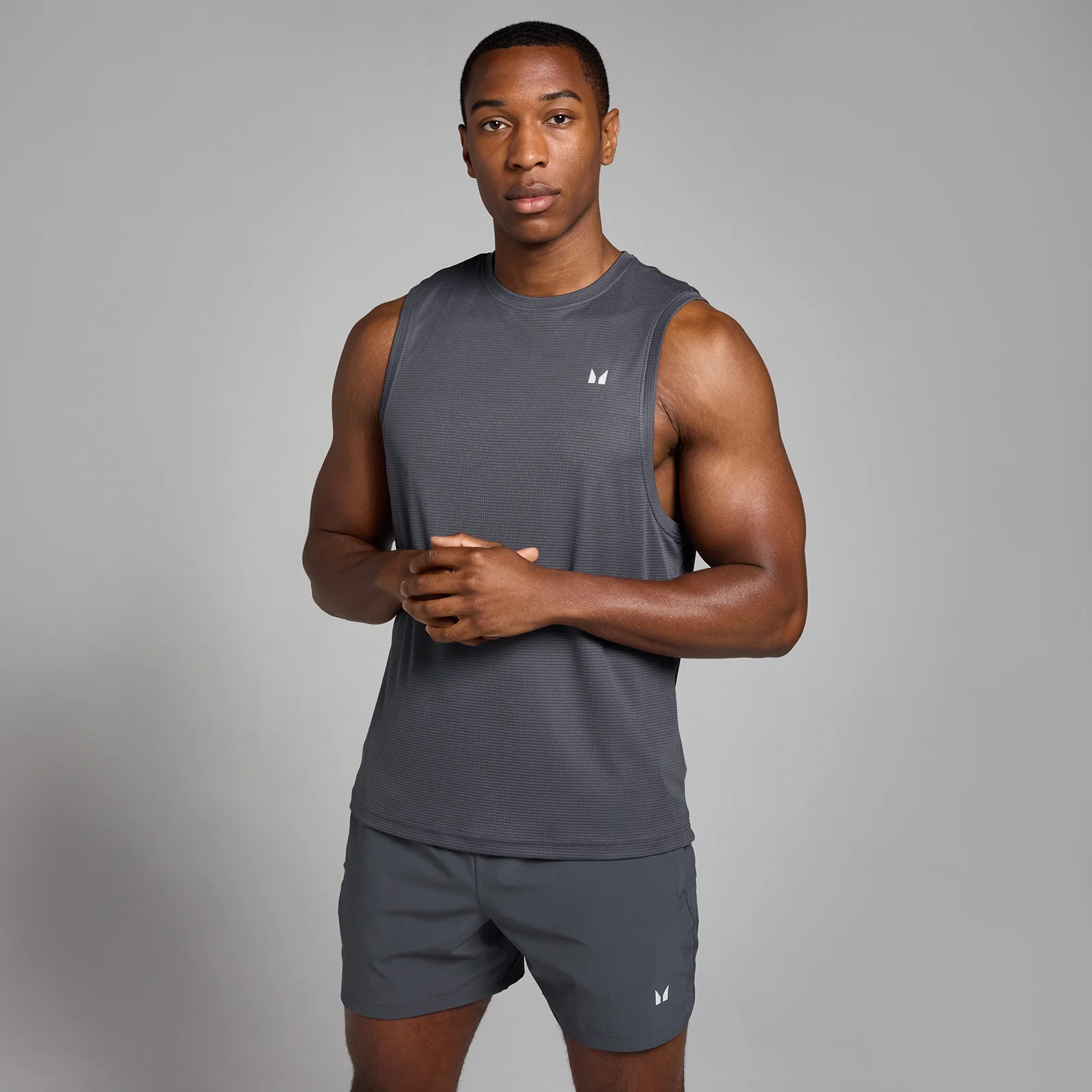 Ανδρικό Tank Top Προπόνησης MP Active Με Υφή Πλέγματος - Σκούρο Γκρι - XS Εικόνα 1