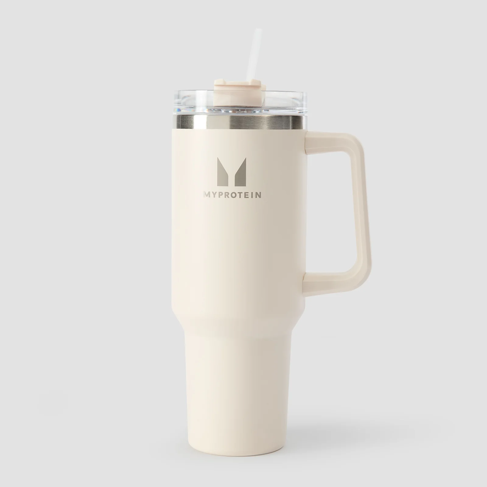 Myprotein Μεταλλικό Μπουκάλι με Πλαϊνή Χειρολαβή και Καλαμάκι 1200ml - Φυσικό Κρεμ Εικόνα 1