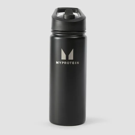 Ανακυκλωμένο Μεταλλικό Μπουκάλι Myprotein Με Αναδιπλούμενο Καλαμάκι 500ml - Μαύρο