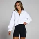 Γυναικείο Cropped Φούτερ Με Κουκούλα Με Φερμουάρ MP Basics - Λευκό