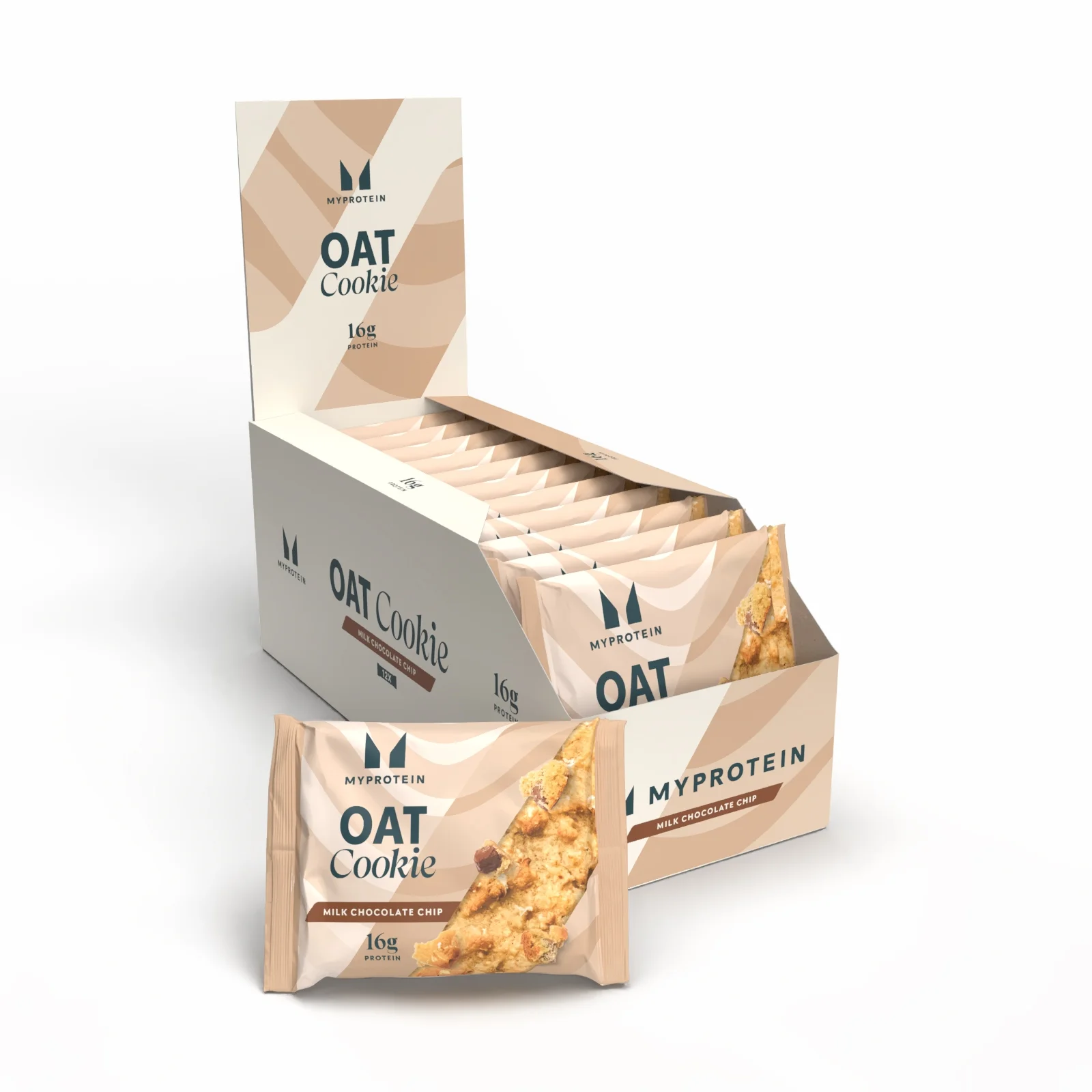Ψημένο μπισκότο πρωτεΐνης - 12 x 65g - Milk Chocolate Chip (Oat) Εικόνα 1