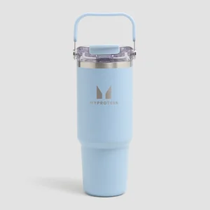 Myprotein Ανακυκλωμένο Μεταλλικό Μπουκάλι με Χειρολαβή και Καλαμάκι 900ml - Γαλάζιο - Colour Baby Blue