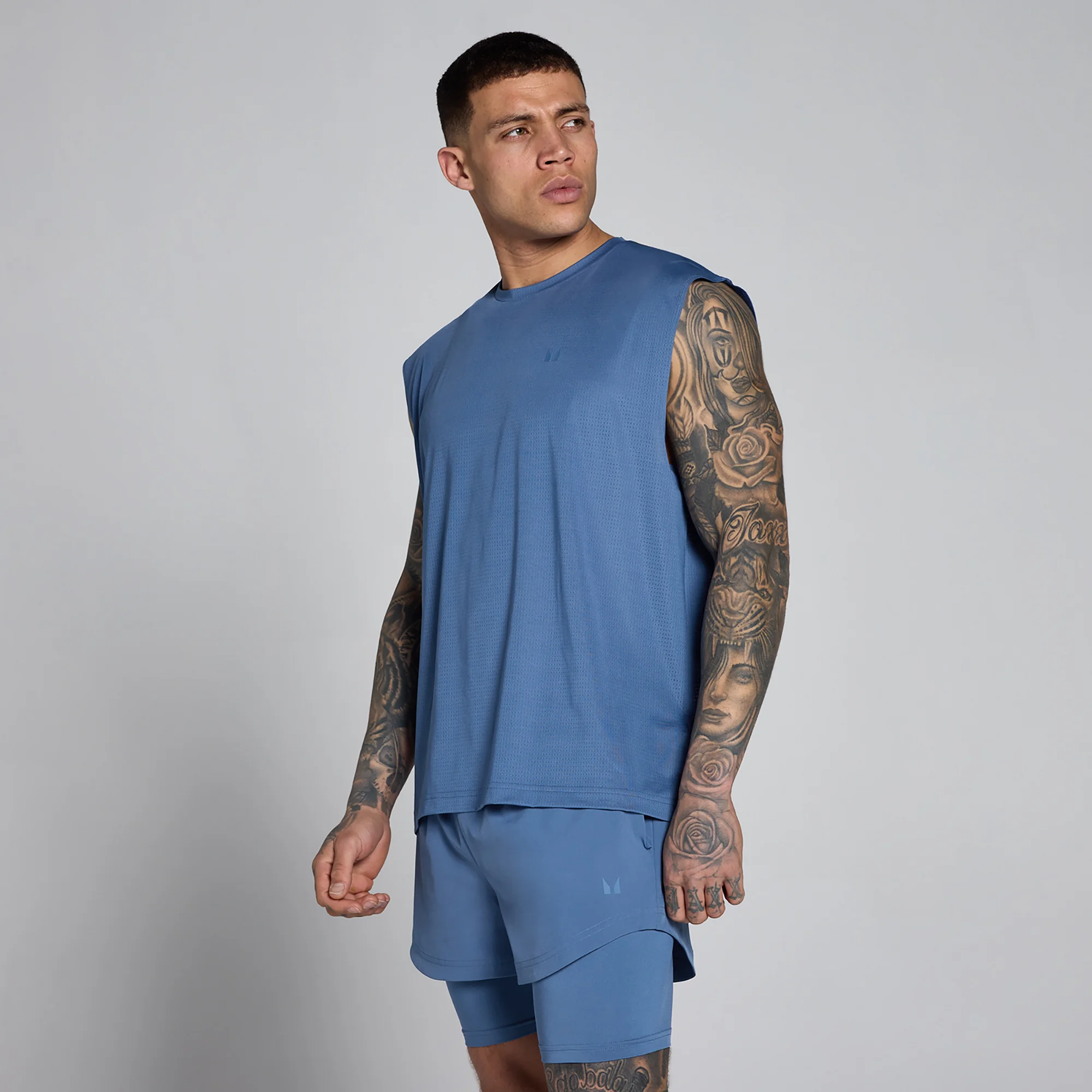 Ανδρικό Oversized Φανελάκι MP Hybrid Mesh - Slate Blue - S Εικόνα 1