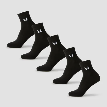 MP Unisex Κάλτσες Αστραγάλου (Πακέτο 5 τεμαχίων) - Μαύρο